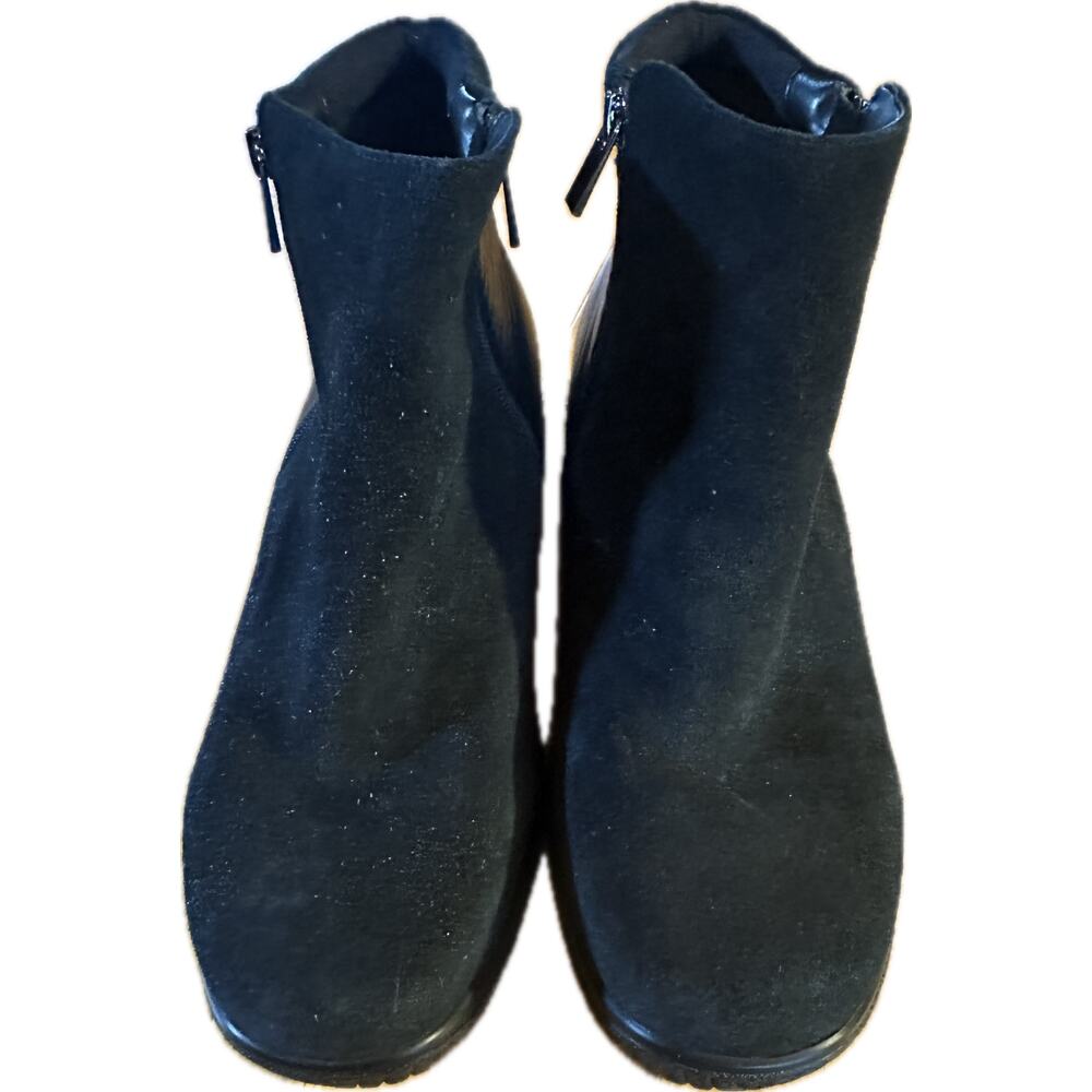 Drew Kool Boots Women's Ankle Bootie Black Leather Size 11.5 Double Side Zippers